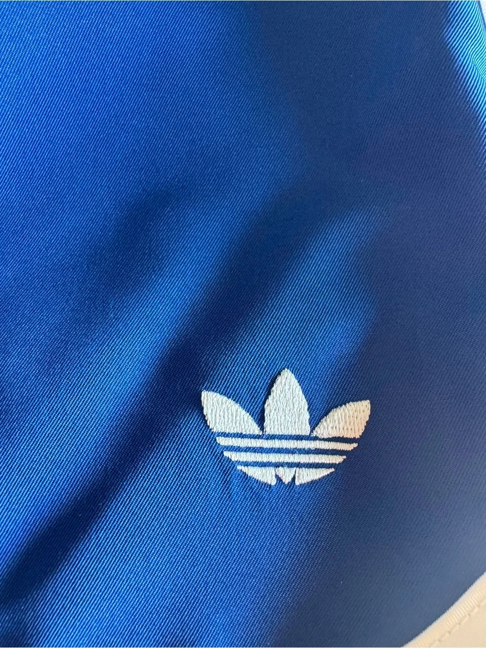adidas Navy Blue Track Shorts with White Trim